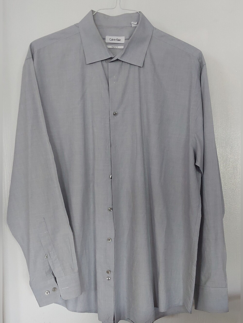 MENS CALVIN KLEIN GREY DRESS SHIRT REG FIT  34/35